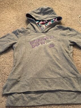Disney Gray Hooded Pullover with Purple 'Dream It. Do It.' Graphic